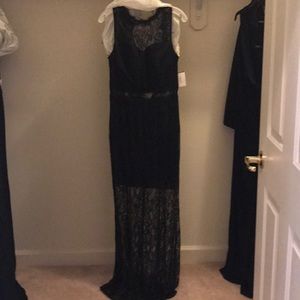 Navy lace long dress